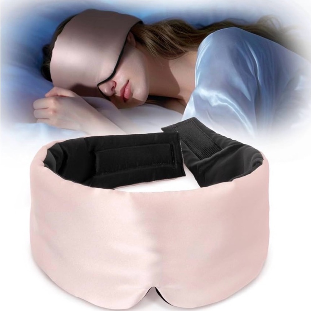 Reversible Mulberry Silk Sleep Mask for Women and Men, Adjustable - New - Picture 2 of 6